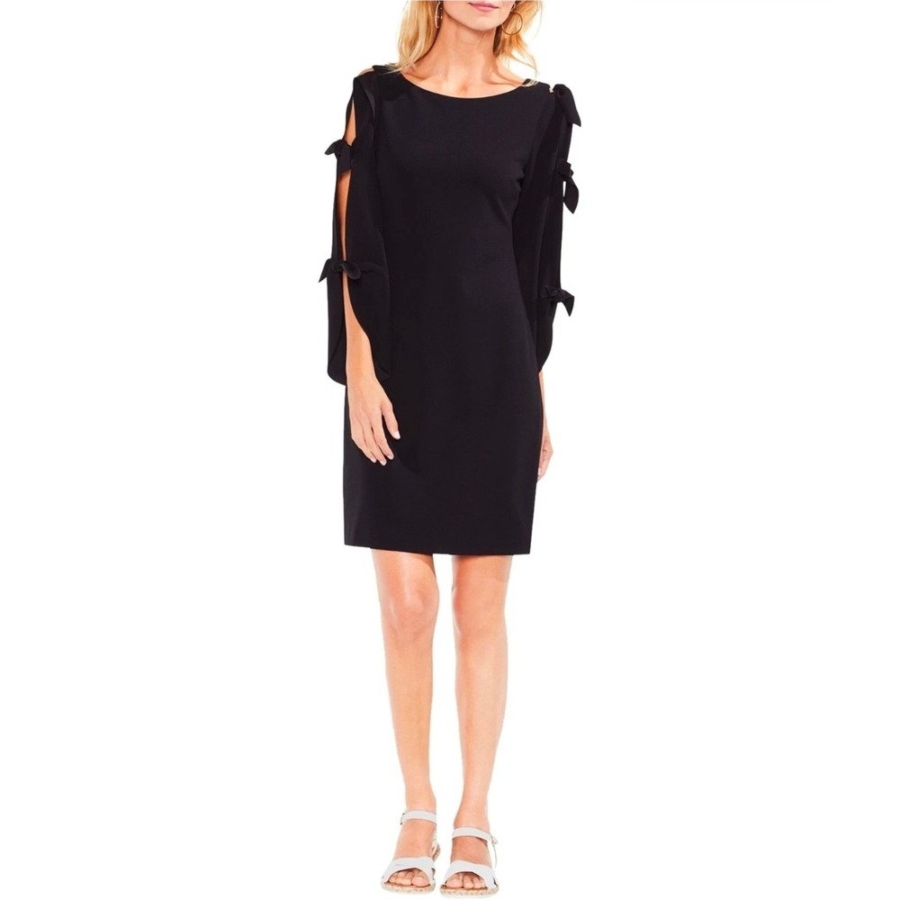 Vince Camuto Women Black Cold Shoulder Bow Sleeve Shift Dress 3X NWT cocktail